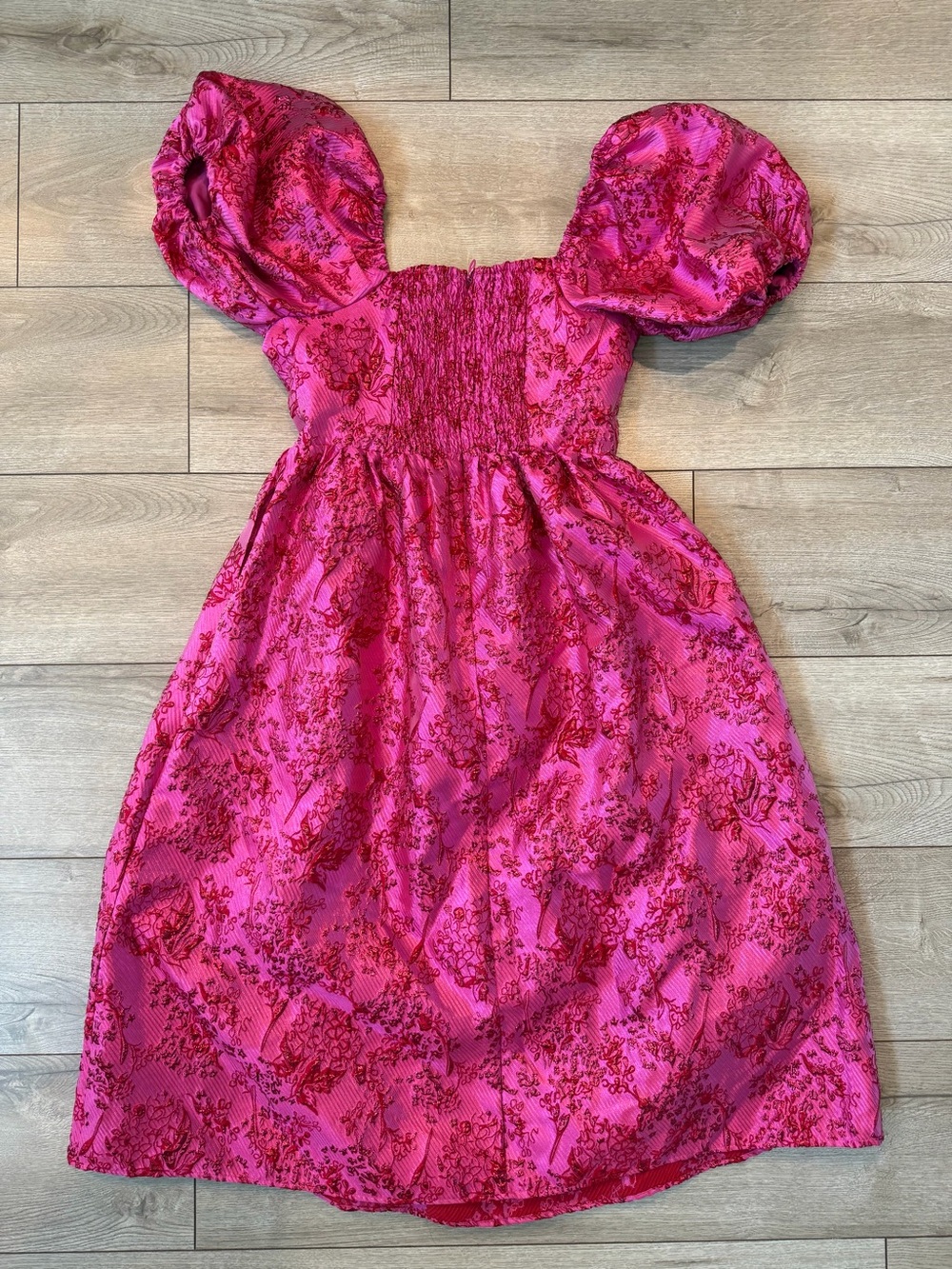 Sugarlips Danica Jacquard Alessi Puff Sleeve Midi Dress - Picture 4 of 7